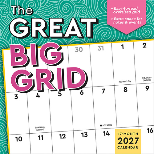 2027 17-Month Calendar The Great Big Grid Square Wall, Sellers S61909