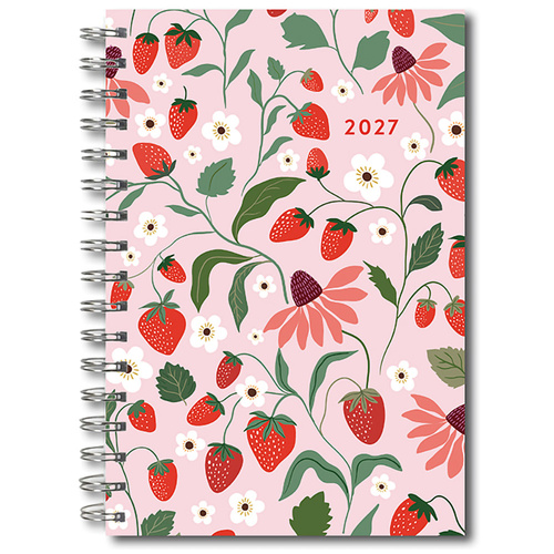 2027 16-Month Planner Design Essentials: Strawberry Patch Desk Monthly/Weekly, Sellers S62043