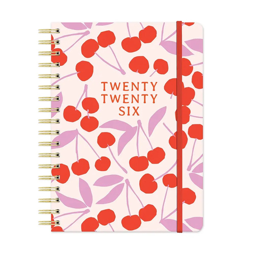 2026 17-Month Planner Orange Circle Tri-Tab 178x244mm Week to View Cherry Sweet Spiral, ACCO 26500