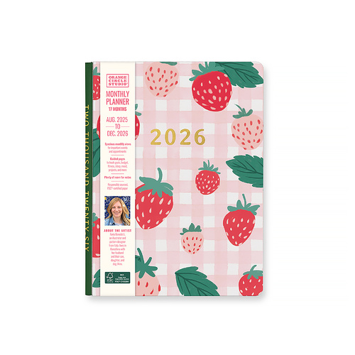 2026 17-Month Planner Orange Circle Good Day 140x196mm Month to View Strawberry Love, ACCO 26514