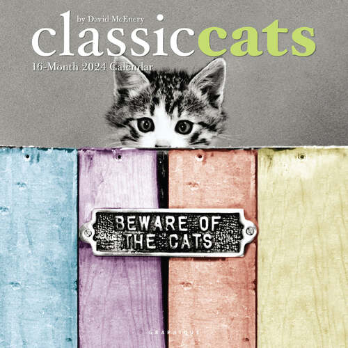 2024 Calendar Classic Cats 16-Month Square Wall Graphique de France GF20845.