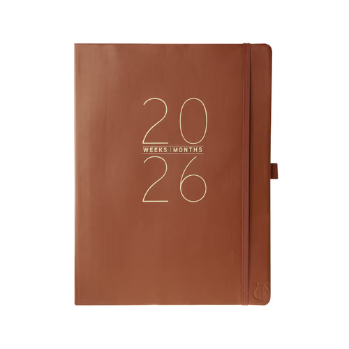 2026 18-Month Planner Classic Vegan Leather 20x25cm Monthly/Weekly, Graphique de France GF44179