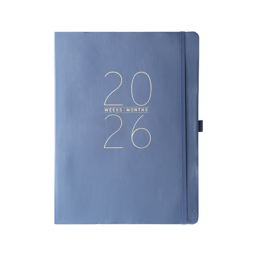 2026 18-Month Planner Classic Vegan Leather 20x25cm Monthly/Weekly, Graphique de France GF44193