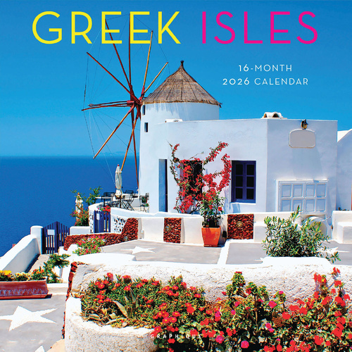 2026 Calendar Greek Isles 16-Month Square Wall, Graphique de France GF44445