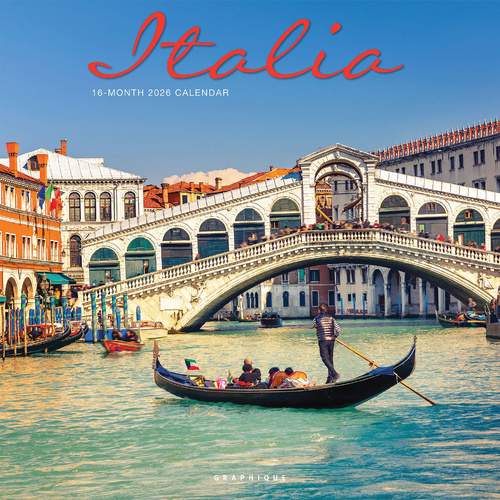 2026 Calendar Italia 16-Month Square Wall, Graphique de France GF44575