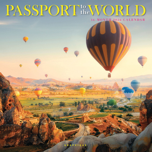 2026 Calendar Passport to the World 16-Month Square Wall, Graphique de France GF44605