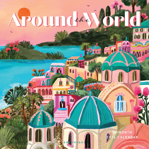 2026 Calendar Around The World 16-Month Square Wall, Graphique de France GF44636