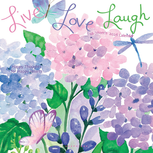 2026 Calendar Live, Laugh, Love 16-Month Square Wall, Graphique de France GF44827