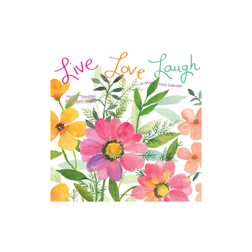 2027 16-Month Calendar Live, Love, Laugh Square Wall, Graphique GF46012