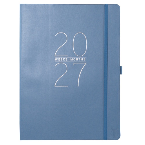 2026-2027 18-Month Planner Apollo Collection 20x25cm Monthly/Weekly Blue Vegan Leather, Graphique GF46593