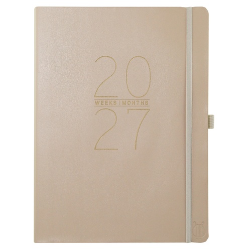 2026-2027 18-Month Planner Apollo Collection 20x25cm Monthly/Weekly Grey Vegan Leather, Graphique GF46616