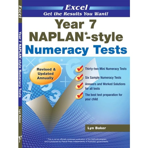 Excel NAPLAN-style Numeracy Tests Year 7