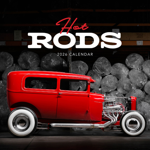 2026 Calendar Hot Rods Square Wall Paper Pocket CSB18