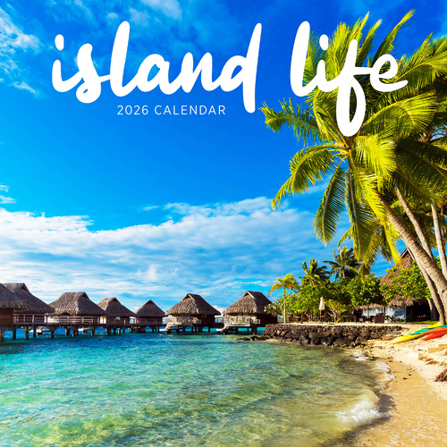 2026 Calendar Island Life Square Wall Paper Pocket CDB13
