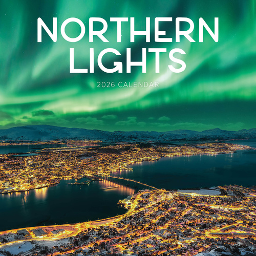 2026 Calendar Northern Lights Square Wall Paper Pocket CDB9