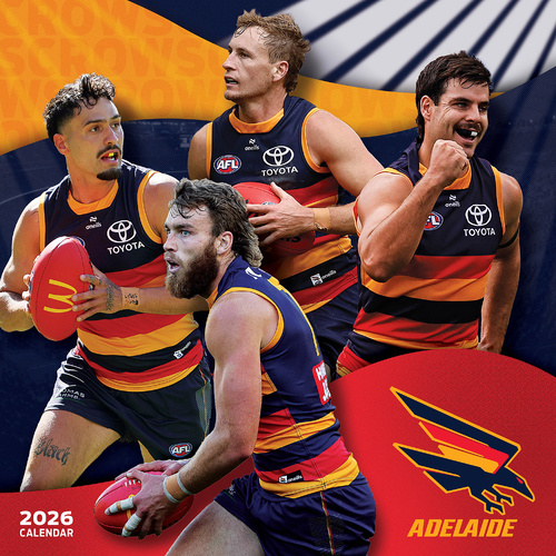 2026 Calendar AFL Adelaide Crows Square Wall Paper Pocket CAFB1