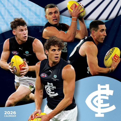 2026 Calendar AFL Carlton Blues Square Wall Paper Pocket CAFB9