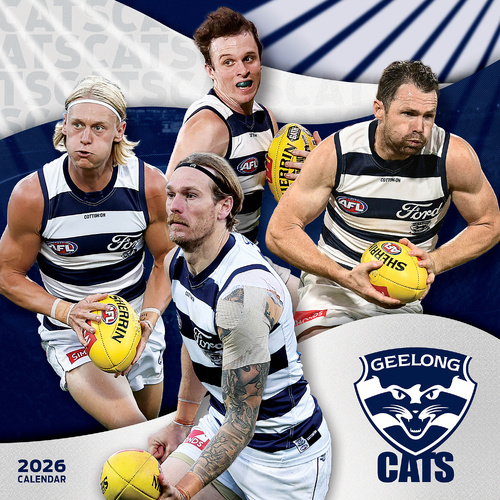 2026 Calendar AFL Geelong Cats Square Wall Paper Pocket CAFB7