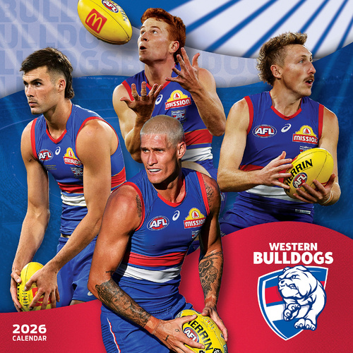 2026 Calendar AFL Western Bulldogs Square Wall Paper Pocket CAFB18