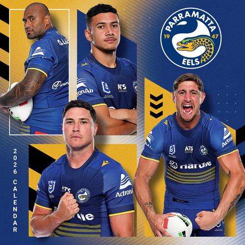 2026 Calendar NRL Parramatta Eels Square Wall Paper Pocket CNRB11