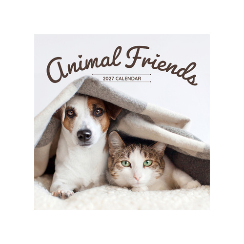 2027 Calendar Animal Friends Square Wall, Paper Pocket CAB1