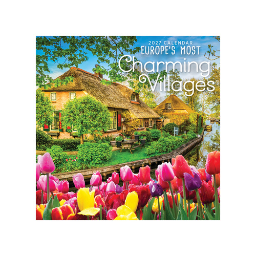 2027 Calendar Europe's Most Charming Villages Square Wall, Paper Pocket CDB4
