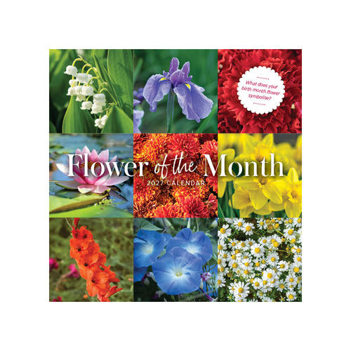 2027 Calendar Flower Of The Month Square Wall, Paper Pocket CPB8