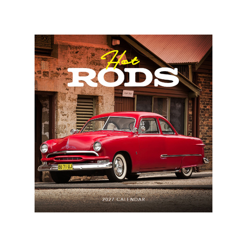 2027 Calendar Hot Rods Square Wall, Paper Pocket CSB18