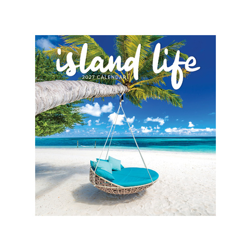2027 Calendar Island Life Square Wall, Paper Pocket CDB13