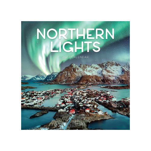 2027 Calendar Northern Lights Square Wall, Paper Pocket CDB9