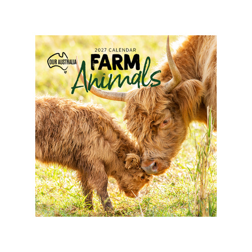 2027 Calendar Our Australia Farm Animals Square Wall, Paper Pocket COB10
