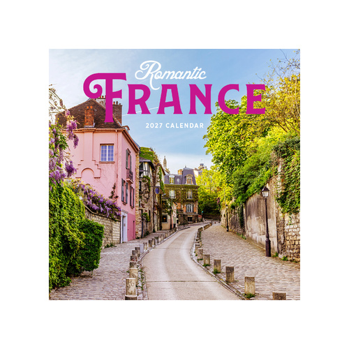 2027 Calendar Romantic France Square Wall, Paper Pocket CDB11