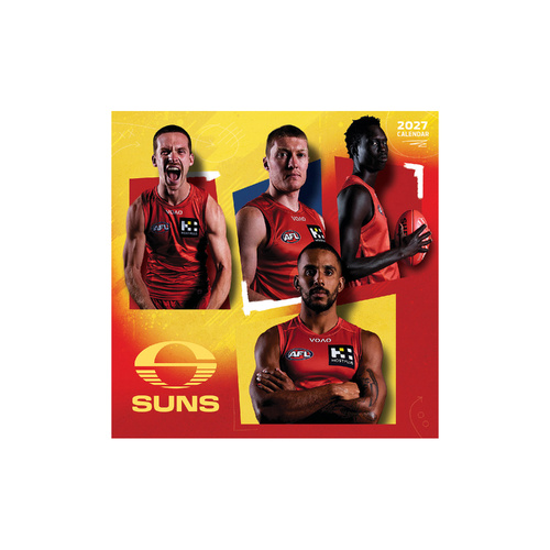 2027 Calendar AFL Gold Coast Suns Square Wall, Paper Pocket CAFB5