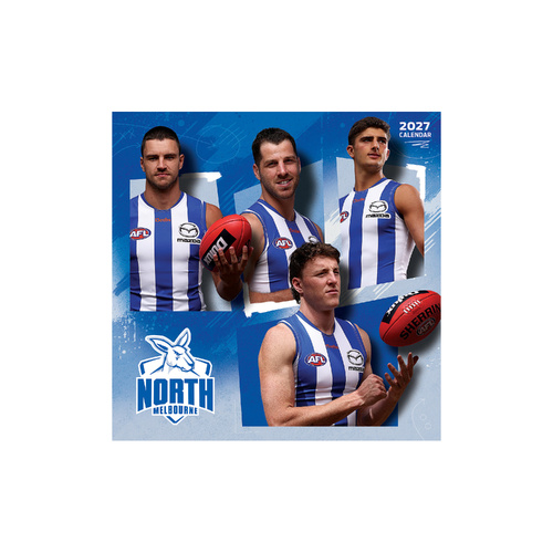 2027 Calendar AFL North Melbourne Kangaroos Square Wall, Paper Pocket CAFB12