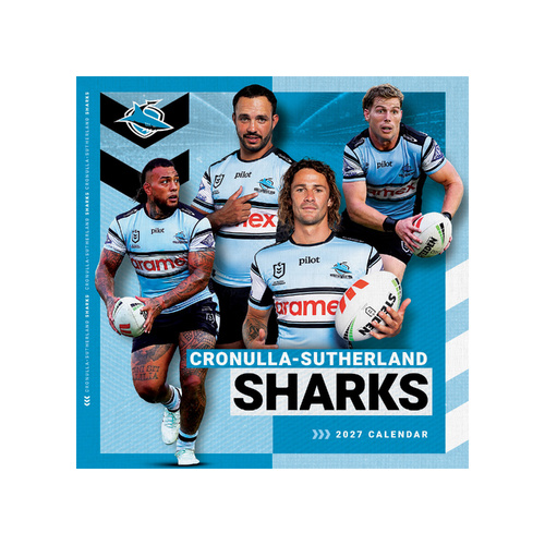 2027 Calendar NRL Cronulla Sharks Square Wall, Paper Pocket CNRB4