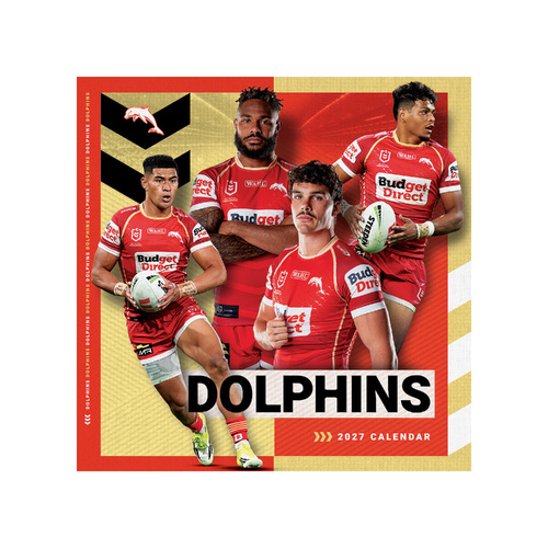 2027 Calendar NRL Dolphins Square Wall, Paper Pocket CNRB17