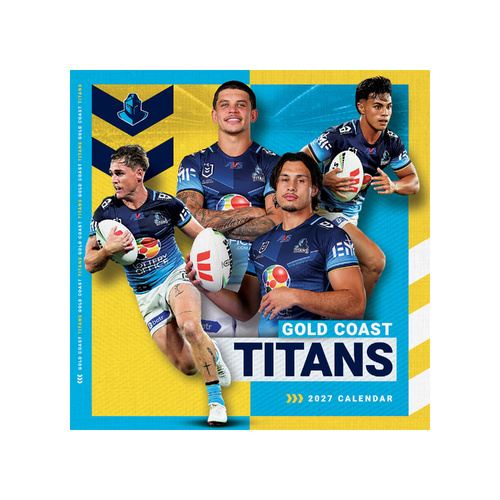 2027 Calendar NRL Gold Coast Titans Square Wall, Paper Pocket CNRB5