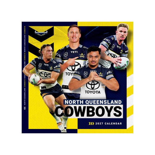 2027 Calendar NRL North Queensland Cowboys Square Wall, Paper Pocket CNRB9