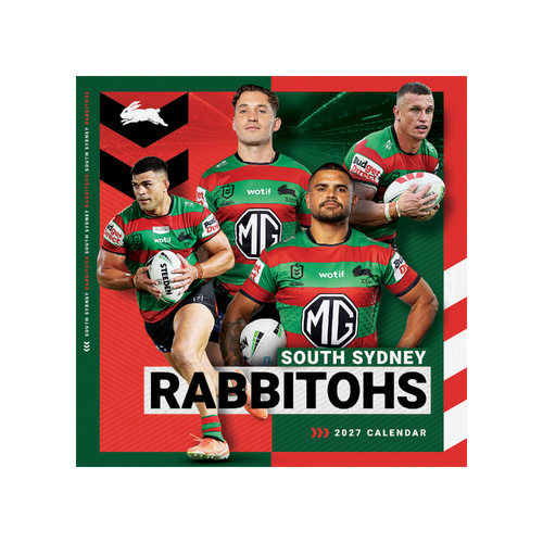 2027 Calendar NRL South Sydney Rabbitohs Square Wall, Paper Pocket CNRB13