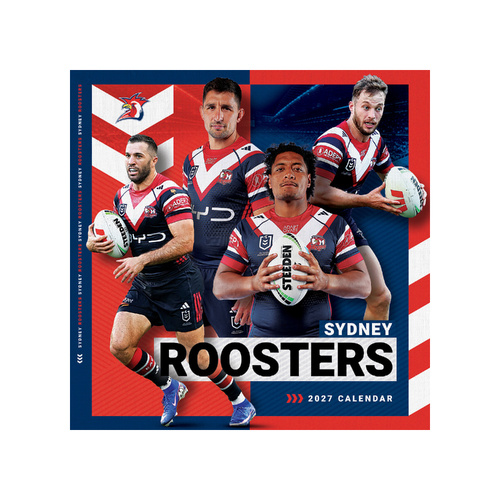 2027 Calendar NRL Sydney Roosters Square Wall, Paper Pocket CNRB15