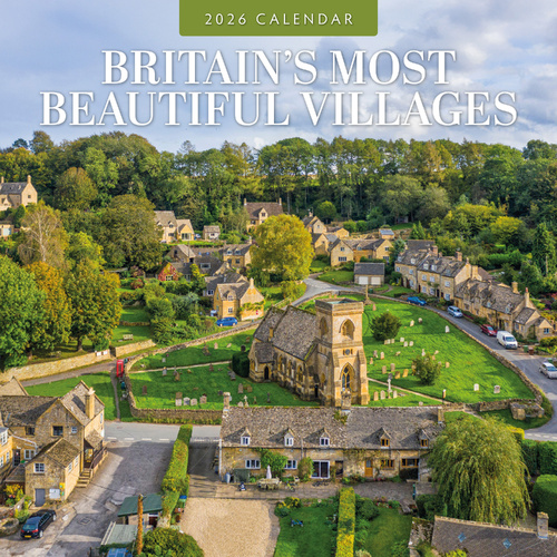 2026 Calendar Britain's Most Beautiful Villages 16-Month Square Wall, Red Robin RR261250