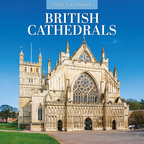 2026 Calendar British Cathedrals 16-Month Square Wall, Red Robin RR261252