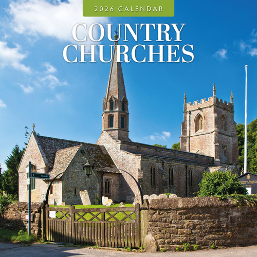 2026 Calendar Country Churches 16-Month Square Wall, Red Robin RR261256