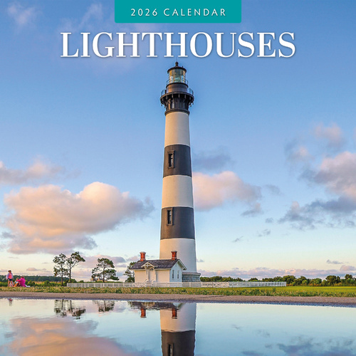 2026 Calendar Lighthouses 16-Month Square Wall, Red Robin RR261261