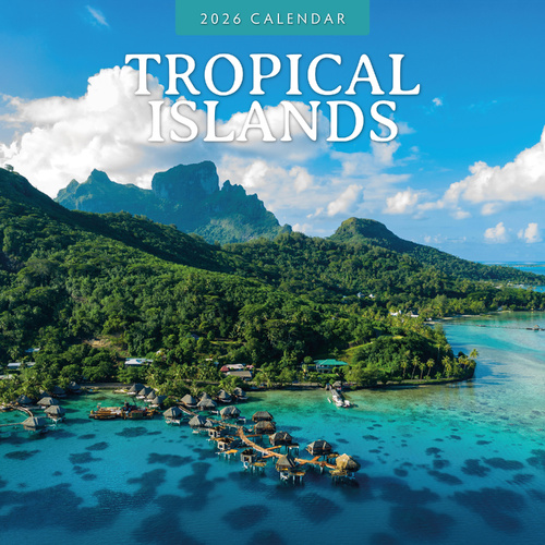 2026 Calendar Tropical Islands 16-Month Square Wall, Red Robin RR261300