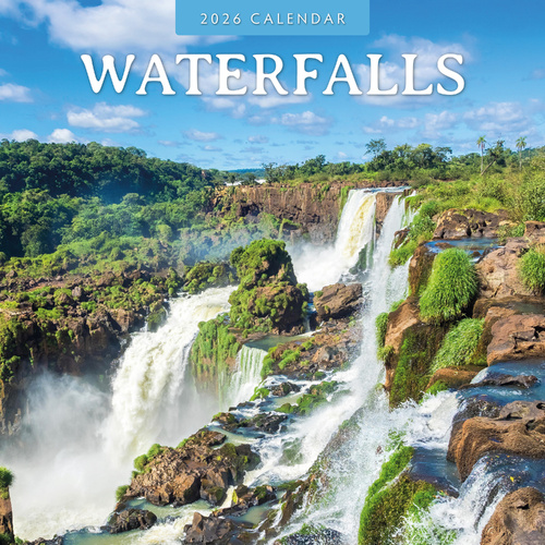 2026 Calendar Waterfalls 16-Month Square Wall, Red Robin RR261301