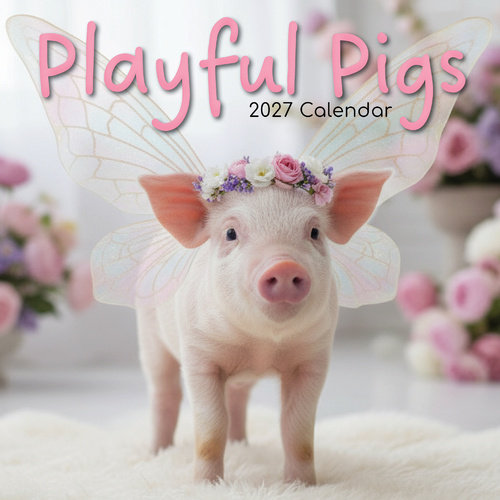 2027 Calendar Playful Pigs Square Wall, Gifted Stationery GSC27145