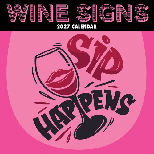 2027 Calendar Wine Signs Square Wall, Gifted Stationery GSC27149