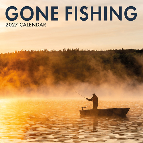 2027 Calendar Gone Fishing Square Wall, Gifted Stationery GSC27174
