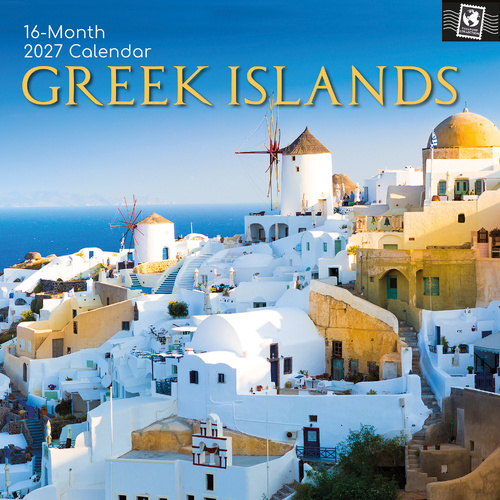 2027 Calendar Passport Collection Greek Islands Square Wall, Gifted Stationery GSC27204